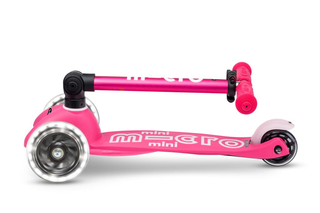 Patinete Mini Deluxe Plegable LED Rosa