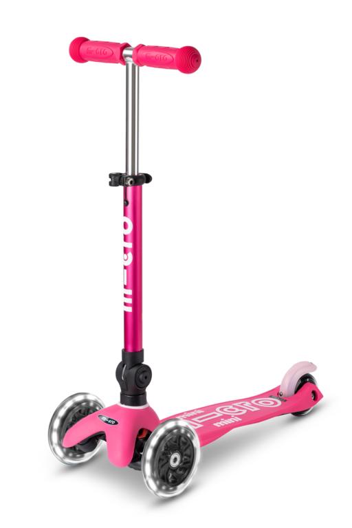 Patinete Mini Deluxe Plegable LED Rosa