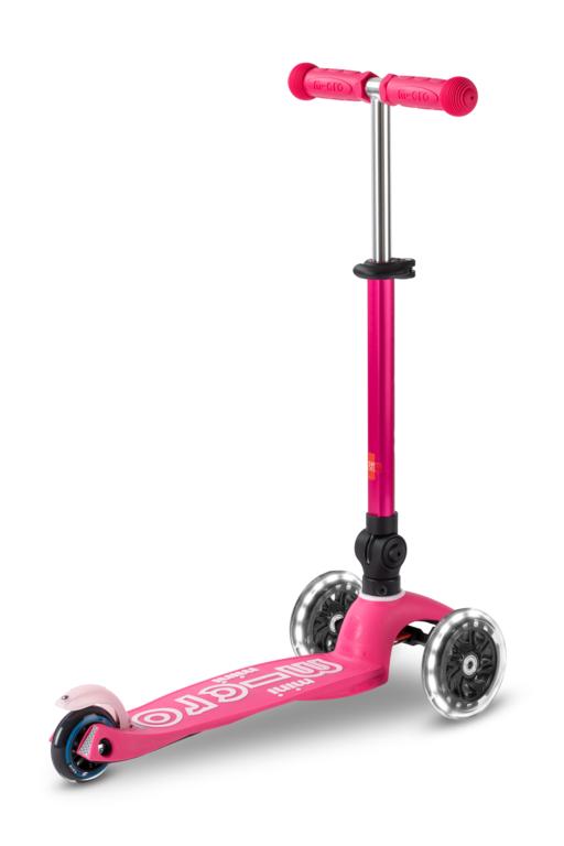 Patinete Mini Deluxe Plegable LED Rosa